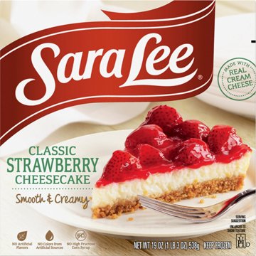 Sara Lee Classic Strawberry Cheesecake, 19 oz