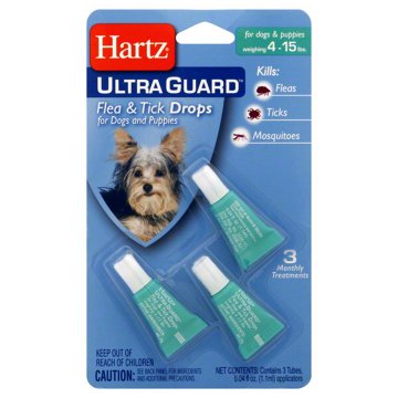 Hartz Ultra Guard Flea & Tick Drops for Dogs & Puppies 4-15 lb, 3 ct