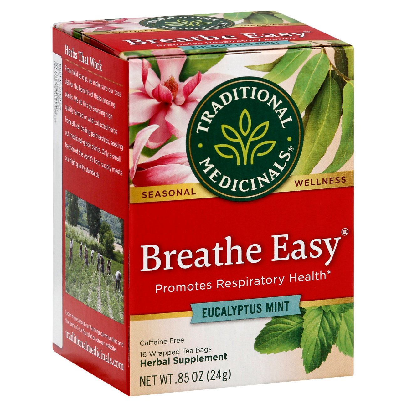 Traditional Medicinals Breathe Easy Eucalyptus Mint Herbal Tea Bags