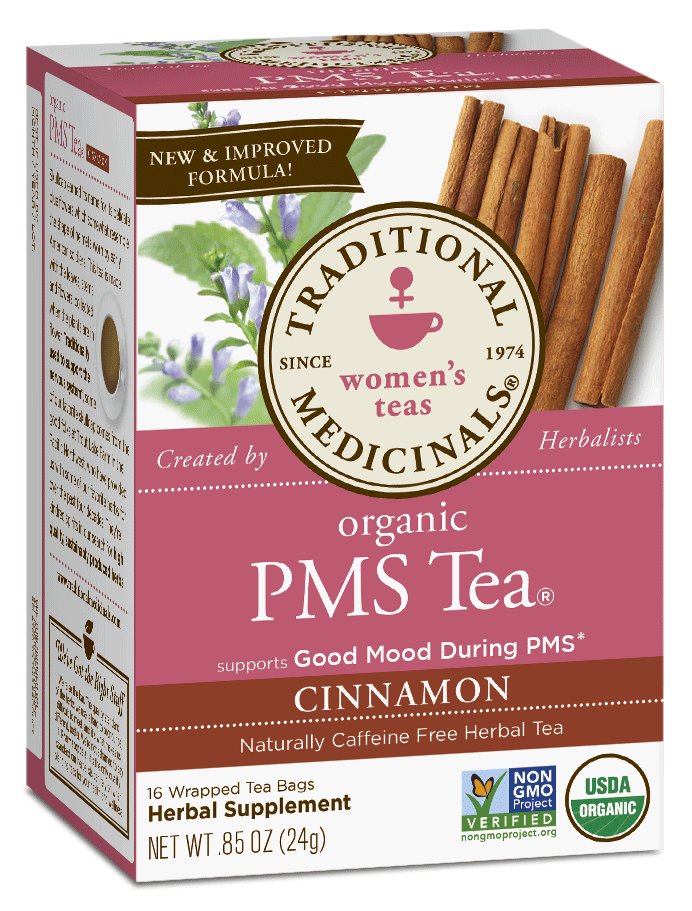 Traditional Medicinals Herbal PMS Caffeine Free Tea Bags, Cinnamon