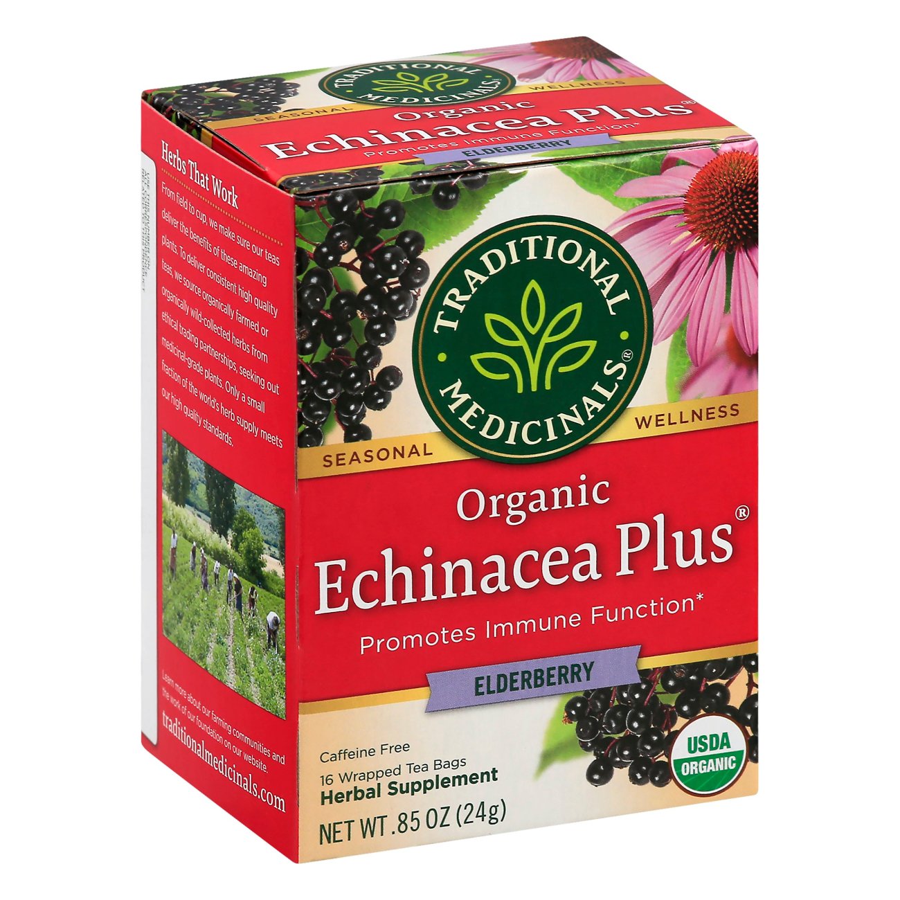 Yogi Tea Elderberry Lemon Balm Immune Plus Stress, Herbal Tea Bags, 16  Count 