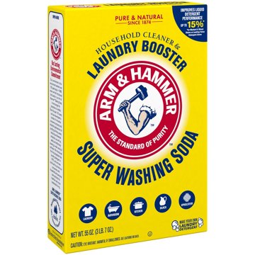 Arm & Hammer Detergent Booster and Household Cleaner Super Washing Soda, 55 oz