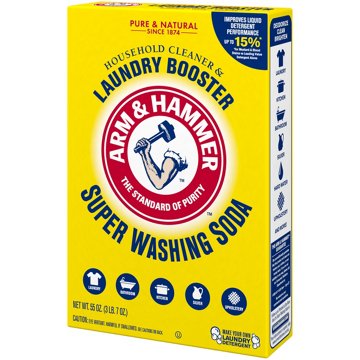 Arm & Hammer Detergent Booster and Household Cleaner Super Washing Soda, 55 oz