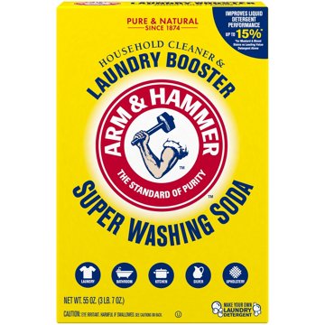Arm & Hammer Detergent Booster and Household Cleaner Super Washing Soda, 55 oz