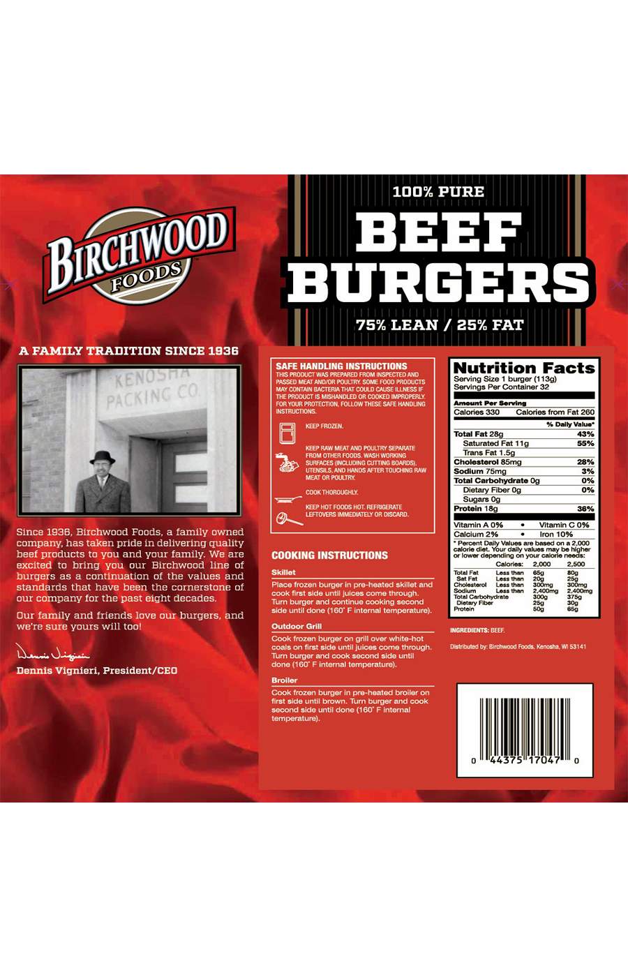 Birchwood Frozen 100% Ground Beef Patties; image 2 of 2