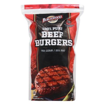 Birchwood 100% Ground Beef Burger Patties, 16 ct