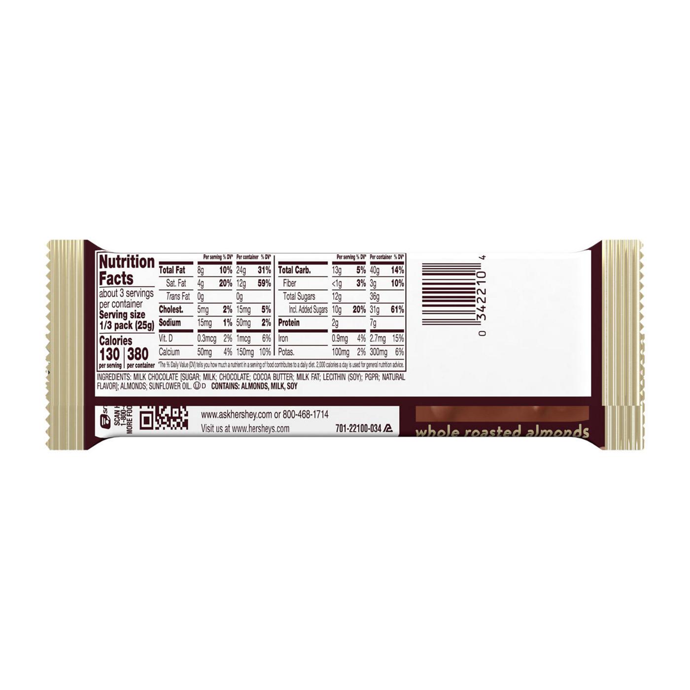 Hershey's Milk Chocolate with Almonds King Size Bar; image 7 of 7