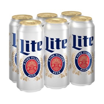 Miller Lite Beer 6 pk Cans, 16 oz