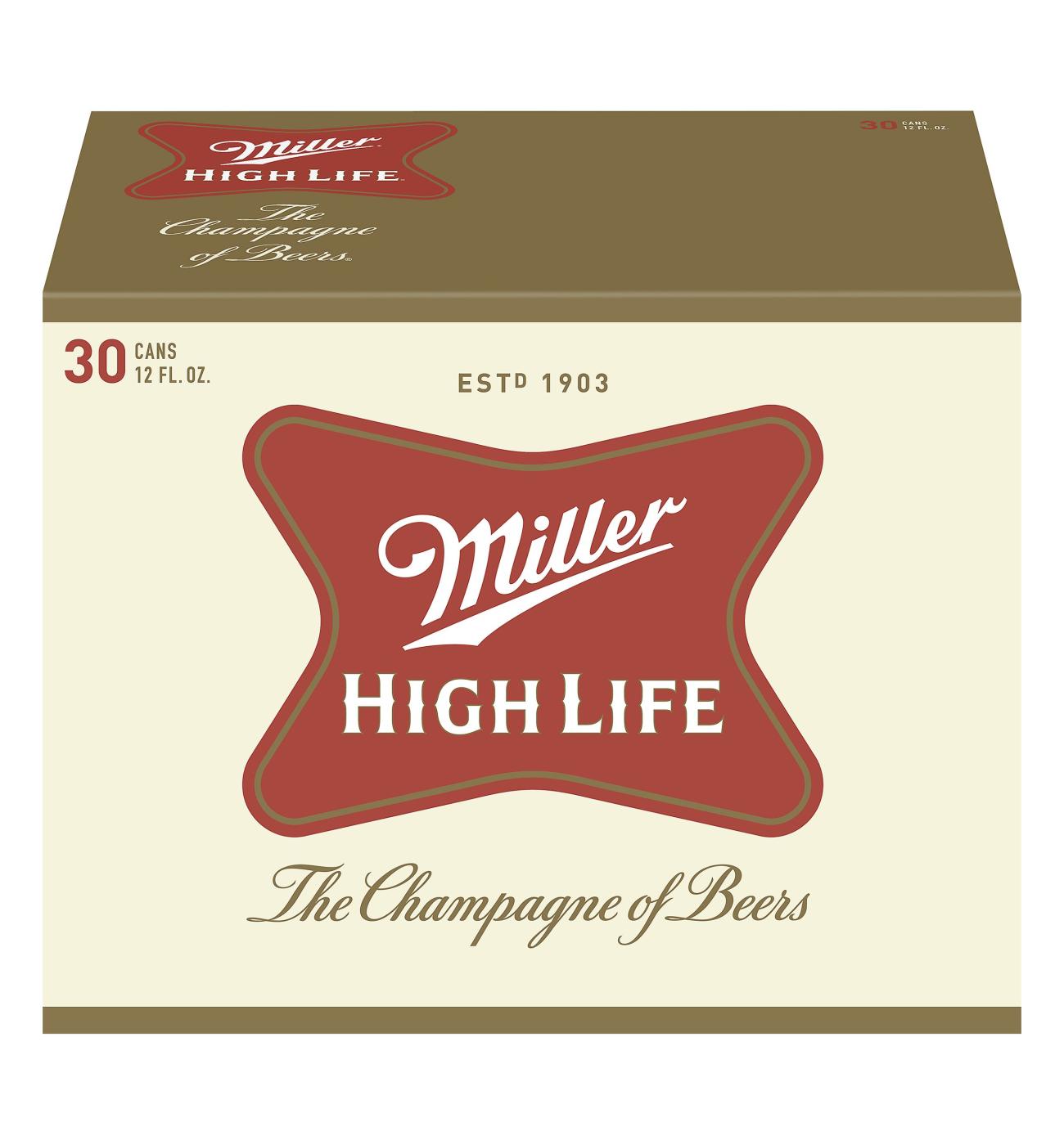 Miller High Life Beer 30 pk Cans; image 1 of 2