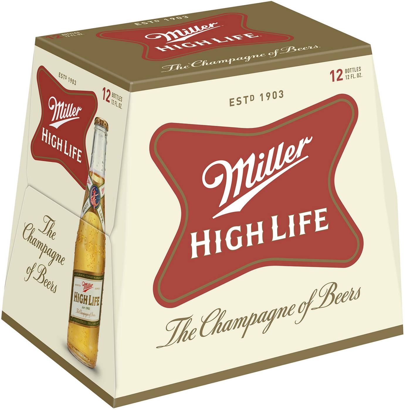 Miller High Life Beer 12 pk Longneck Bottles; image 1 of 2