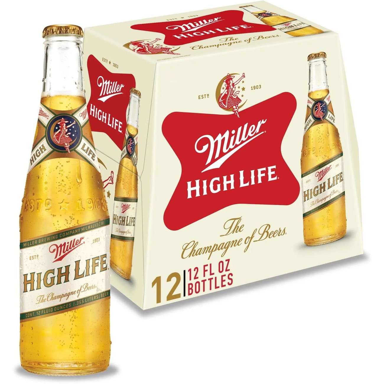 Miller High Life Beer 12 Pk Longneck Bottles Shop Beer At H E B