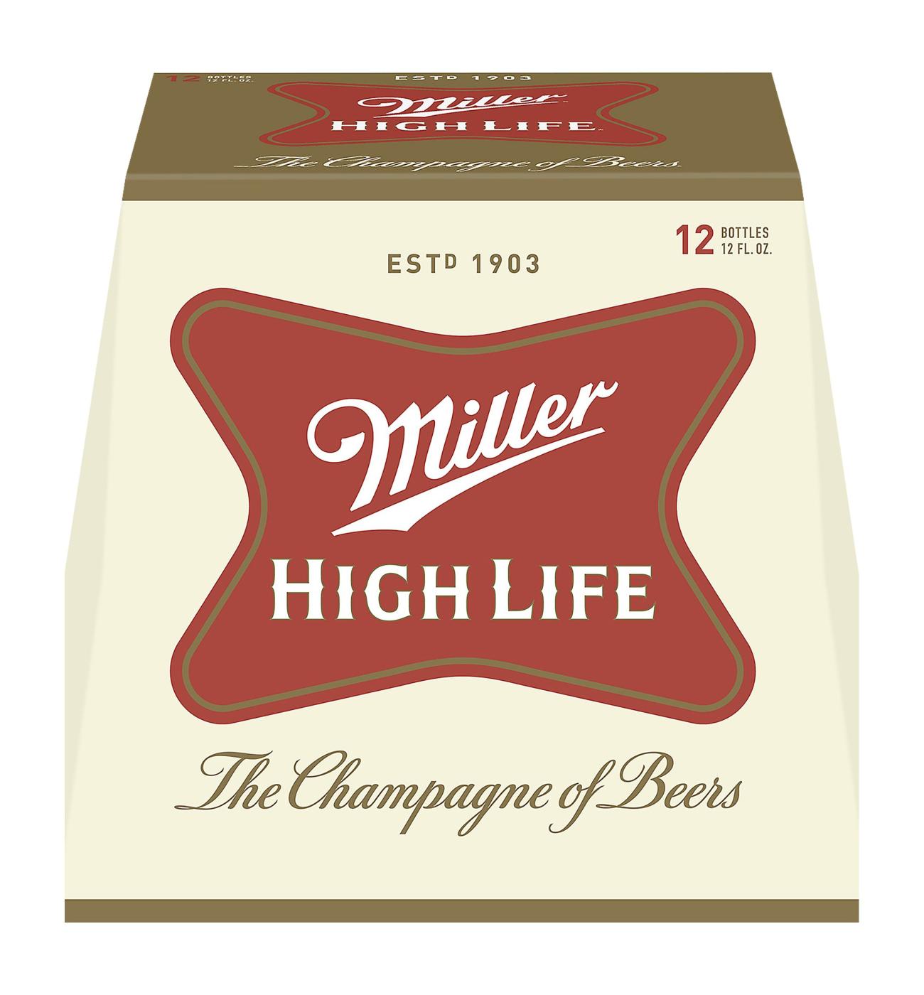 Miller High Life Beer 12 pk Longneck Bottles; image 2 of 2