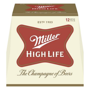 Miller High Life Beer 12 pk Longneck Bottles, 12 oz