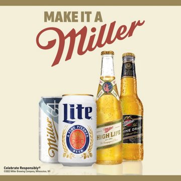Miller High Life Beer 12 pk Longneck Bottles, 12 oz