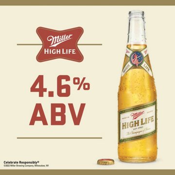 Miller High Life Beer 12 pk Longneck Bottles, 12 oz