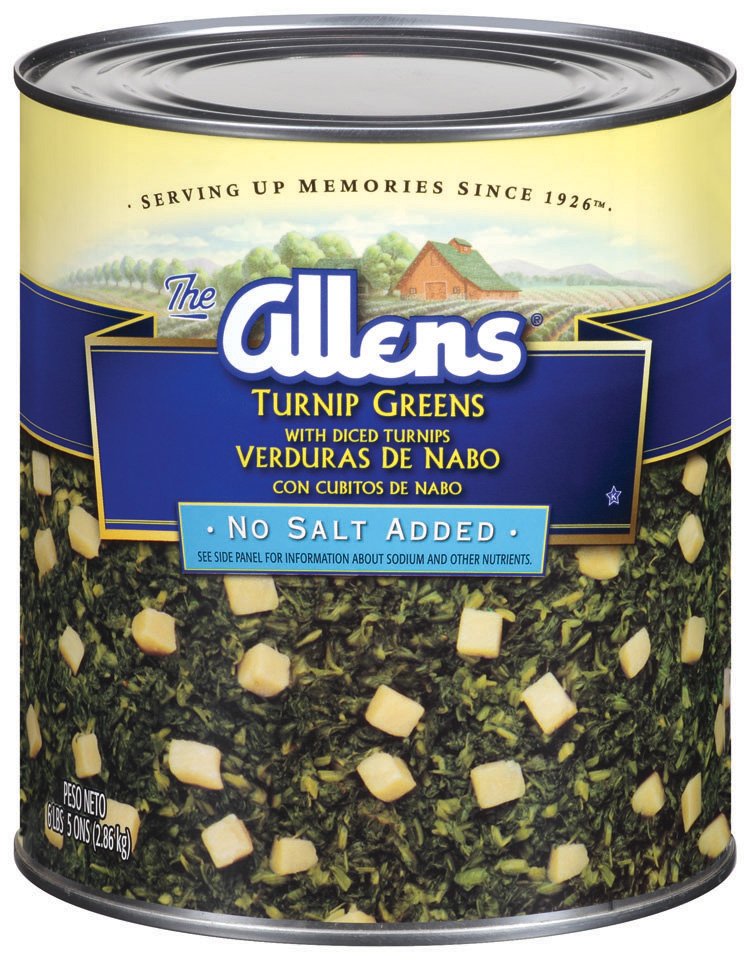 Allens No Salt Chopped Turnip Greens with Diced Turnips Shop Leafy