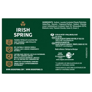 Irish Spring Original Clean Deodorant Bar Soap for Men, 3 ct