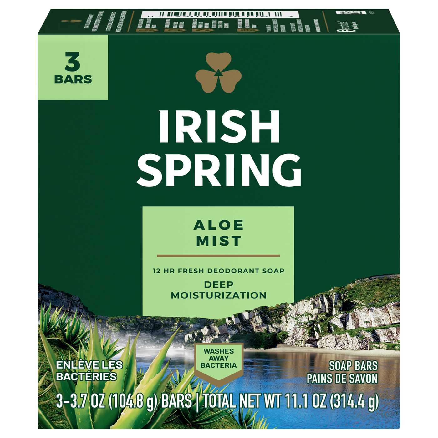 Irish Spring Aloe Mist Deodorant Bar Soap for Men; image 1 of 9