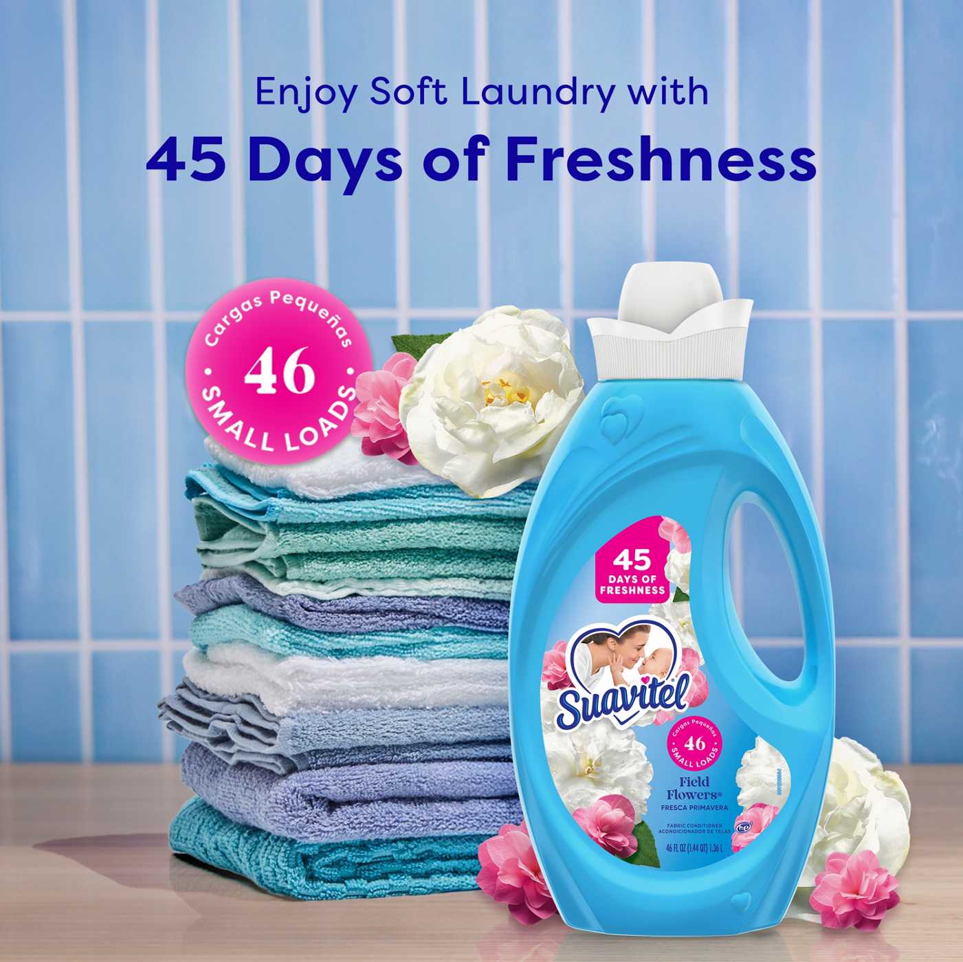 Suavitel HE Liquid Fabric Conditioner, 46 Loads - Field Flowers; image 3 of 4