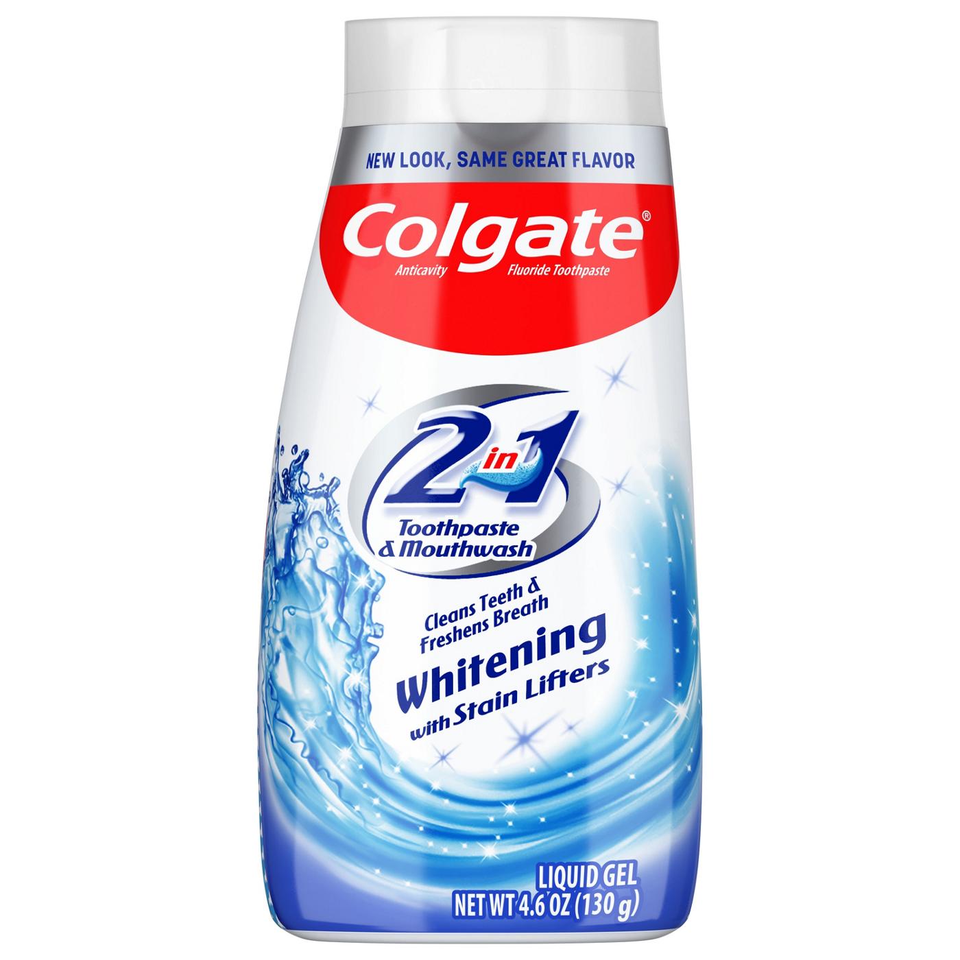 Colgate Whitening Anticavity 2 in 1 Toothpaste + Mouthwash; image 1 of 2