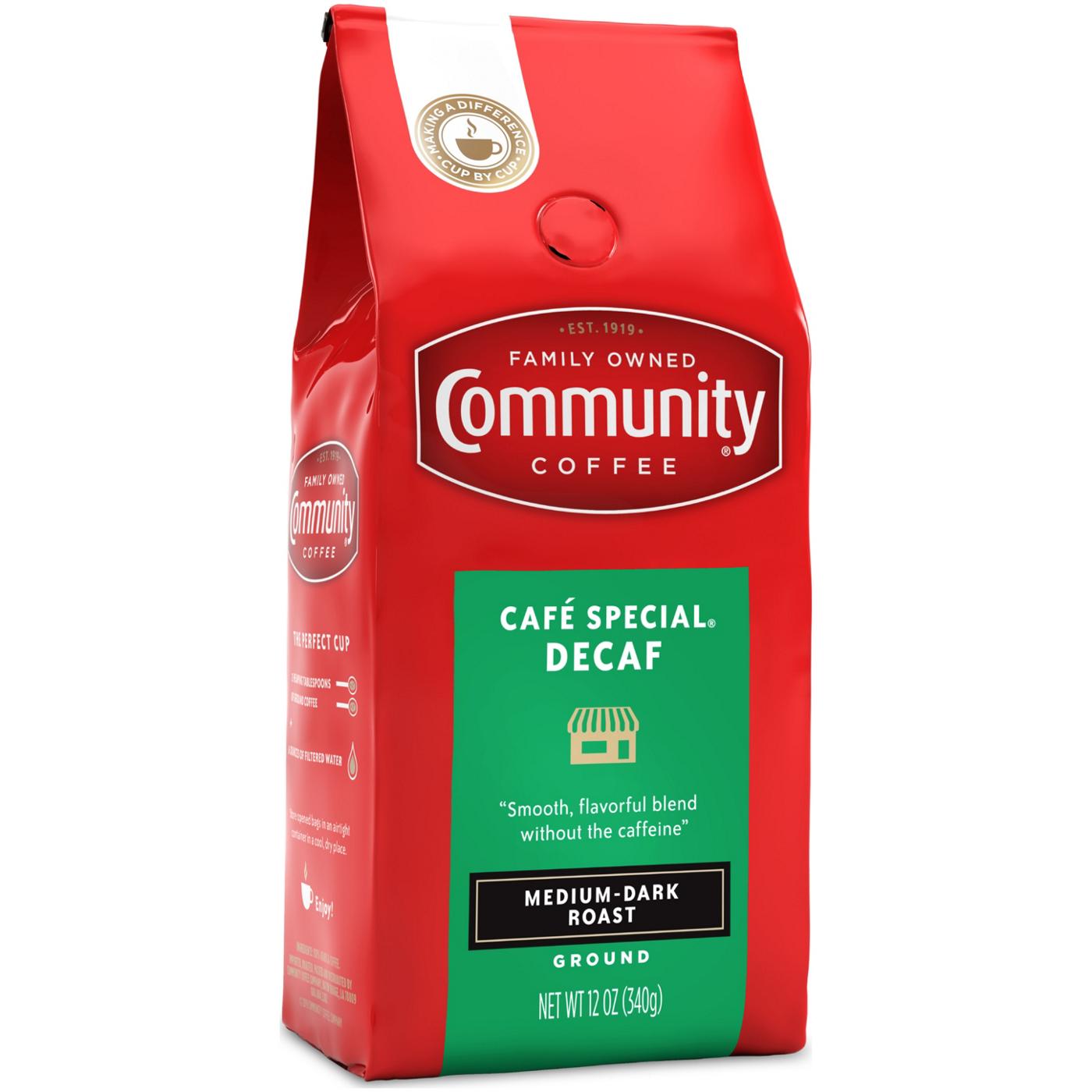 Community Coffee Cafe Special Decaffeinated Medium-Dark Roast Ground Coffee; image 1 of 2