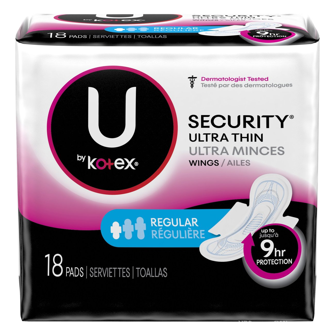 U by Kotex Security Ultra Thin Regular Pads with Wings Shop Pads