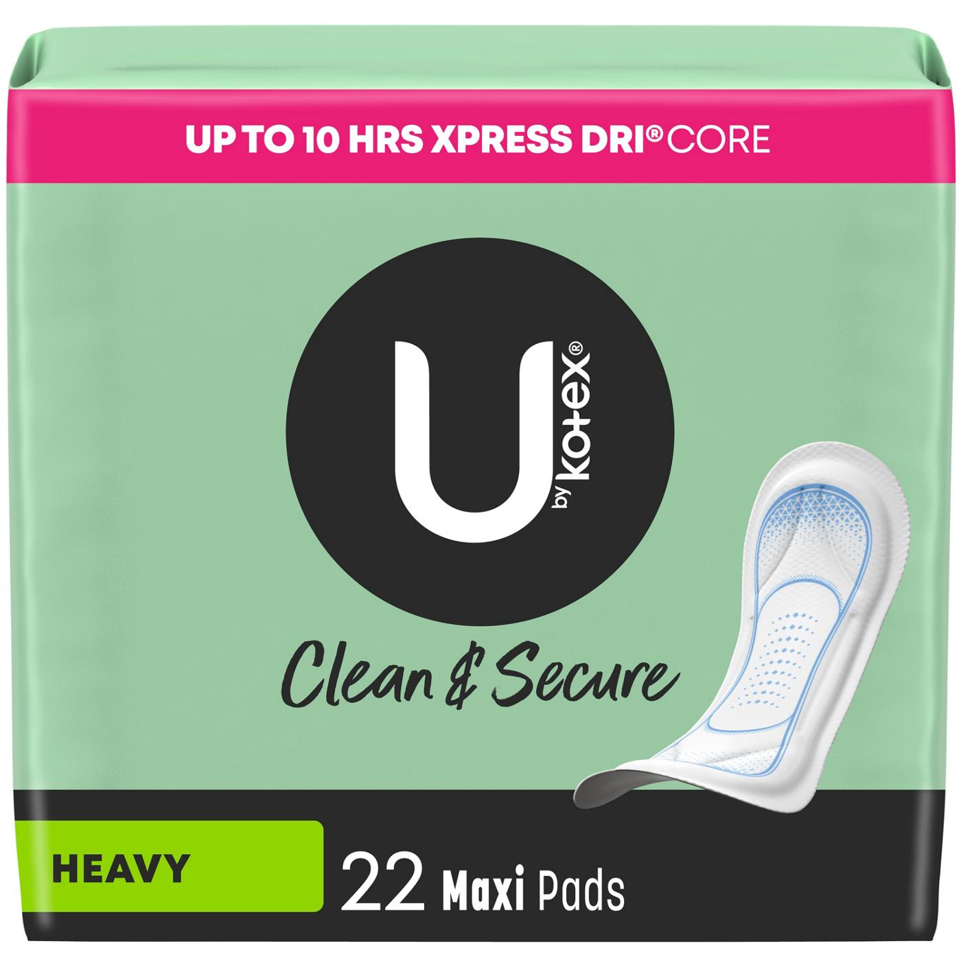 U by Kotex Clean & Secure Maxi Pads - Heavy Absorbency; image 1 of 4