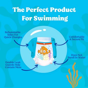 Huggies Little Swimmers Disposable Swim Diapers - Size 3 (16-26 lbs)