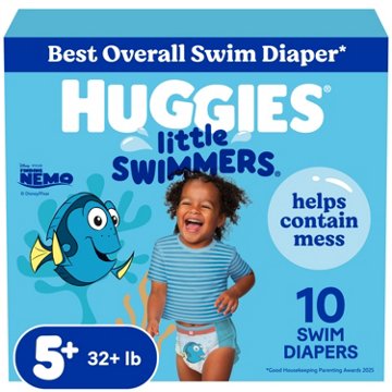 Huggies Little Swimmers Disposable Swim Diapers - Size 5-6 (32+ lbs), 10 ct