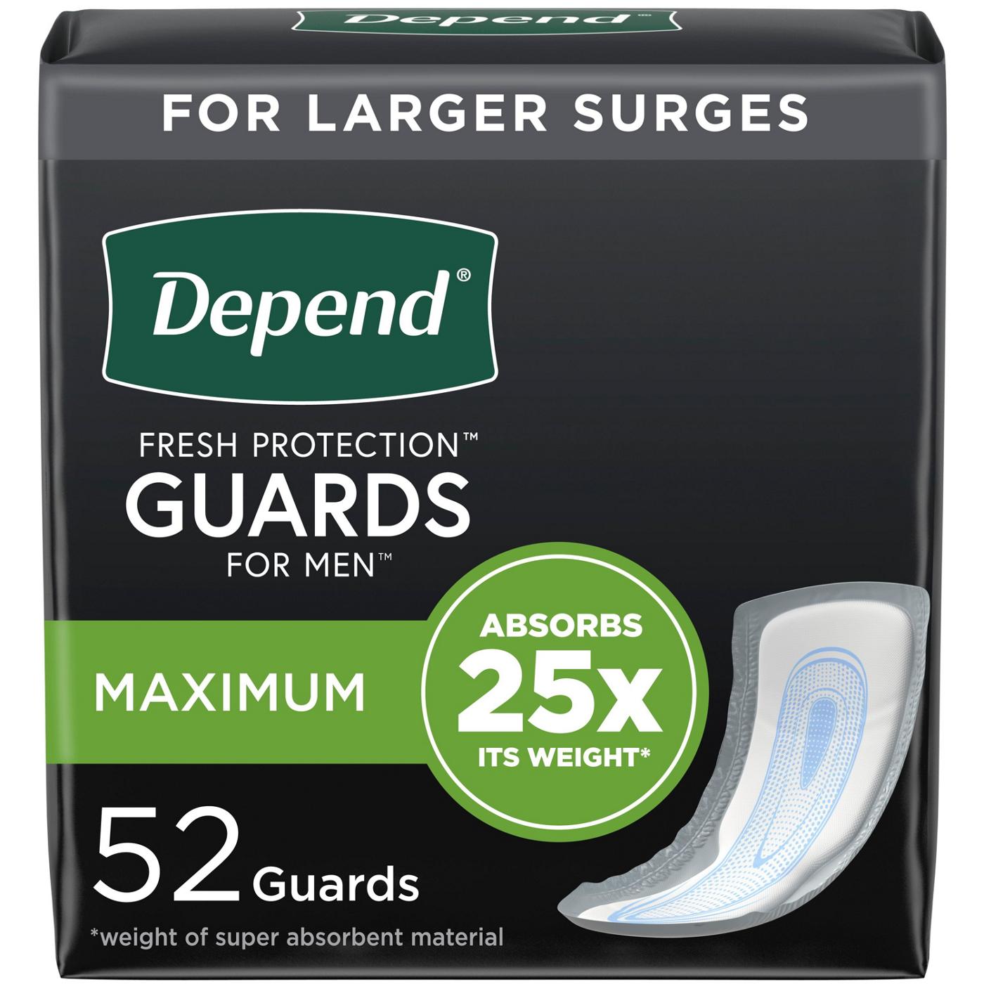 Depend Incontinence Guards Pads for Men - Maximum Absorbency; image 1 of 7