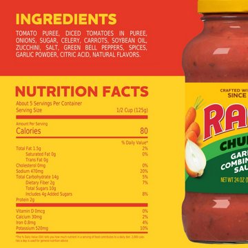 Ragu Chunky Garden Combination Pasta Sauce, 24 oz