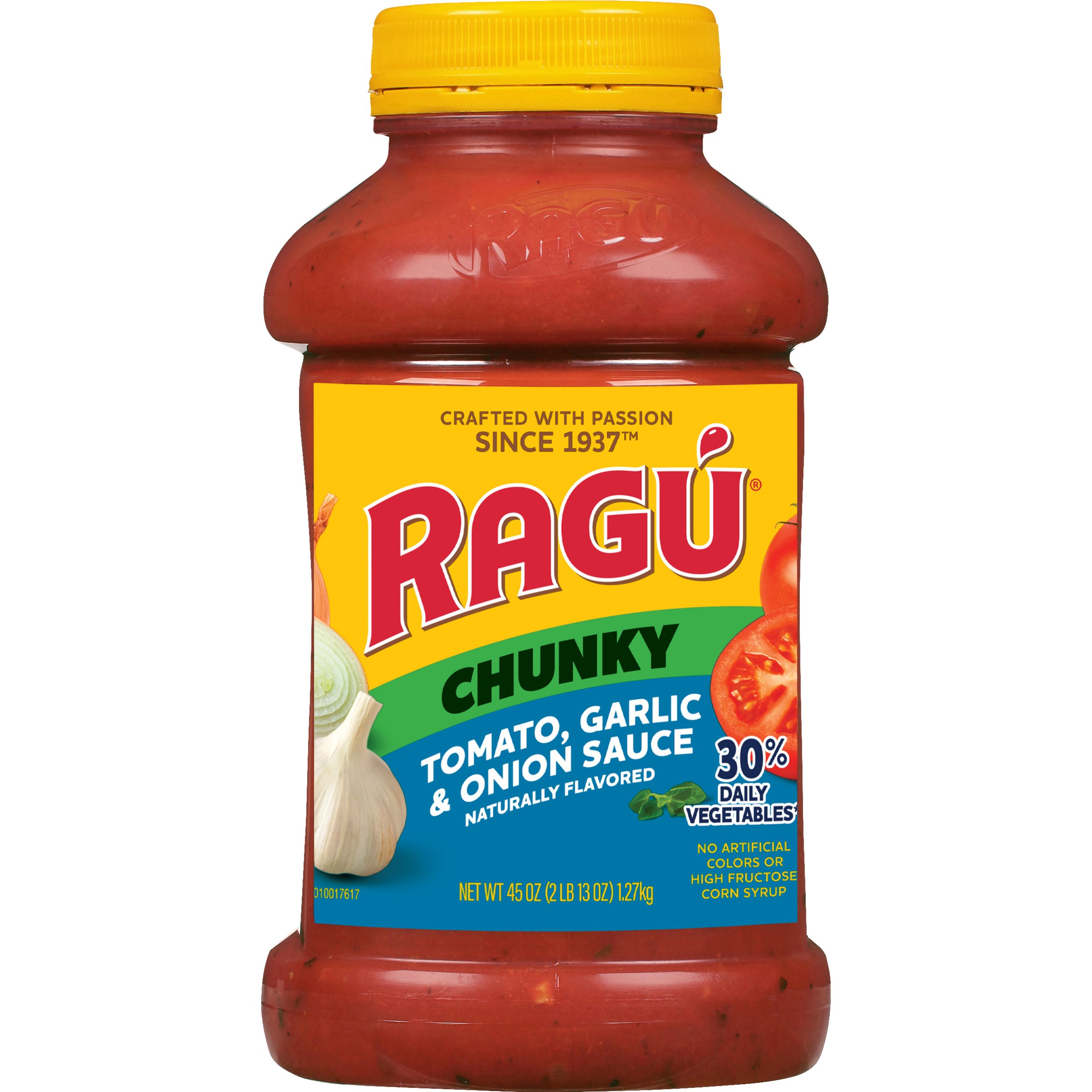 【Ragu】 Ragu Chunky Tomato Garlic & Onion Pasta Sauce, 45 oz | Joe V's