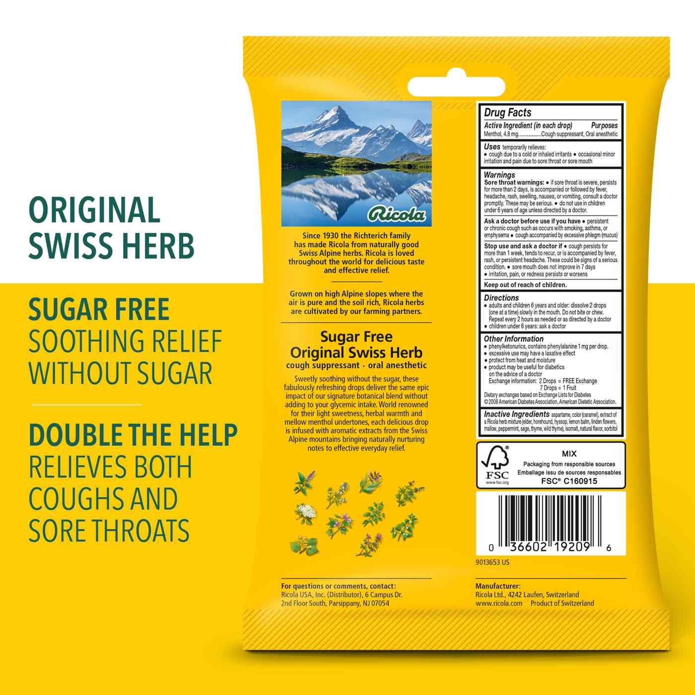 Ricola Sugar Free Cough Drops - Swiss Herb; image 3 of 8