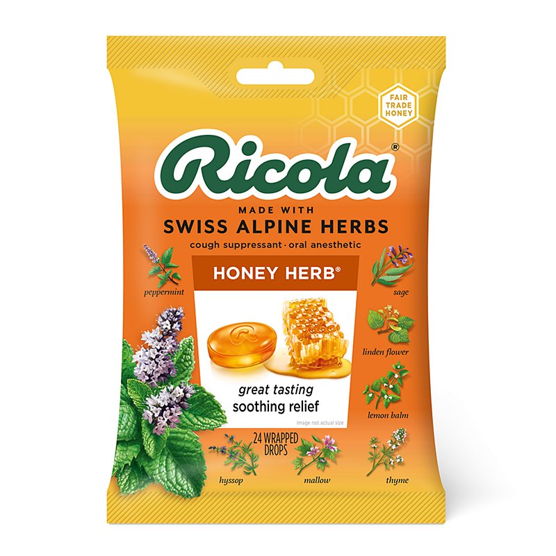 Ricola Cough Suppressant Throat Drops, Honey-Herb - Shop Medicines