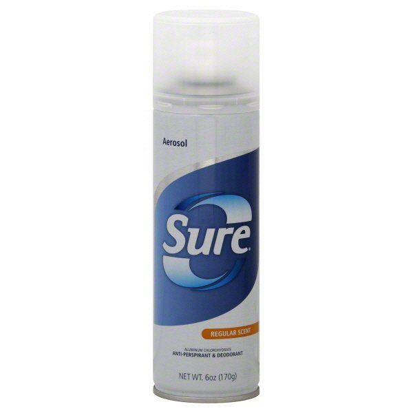 Sure Aerosol Regular Scent Antiperspirant & Deodorant Shop Bath