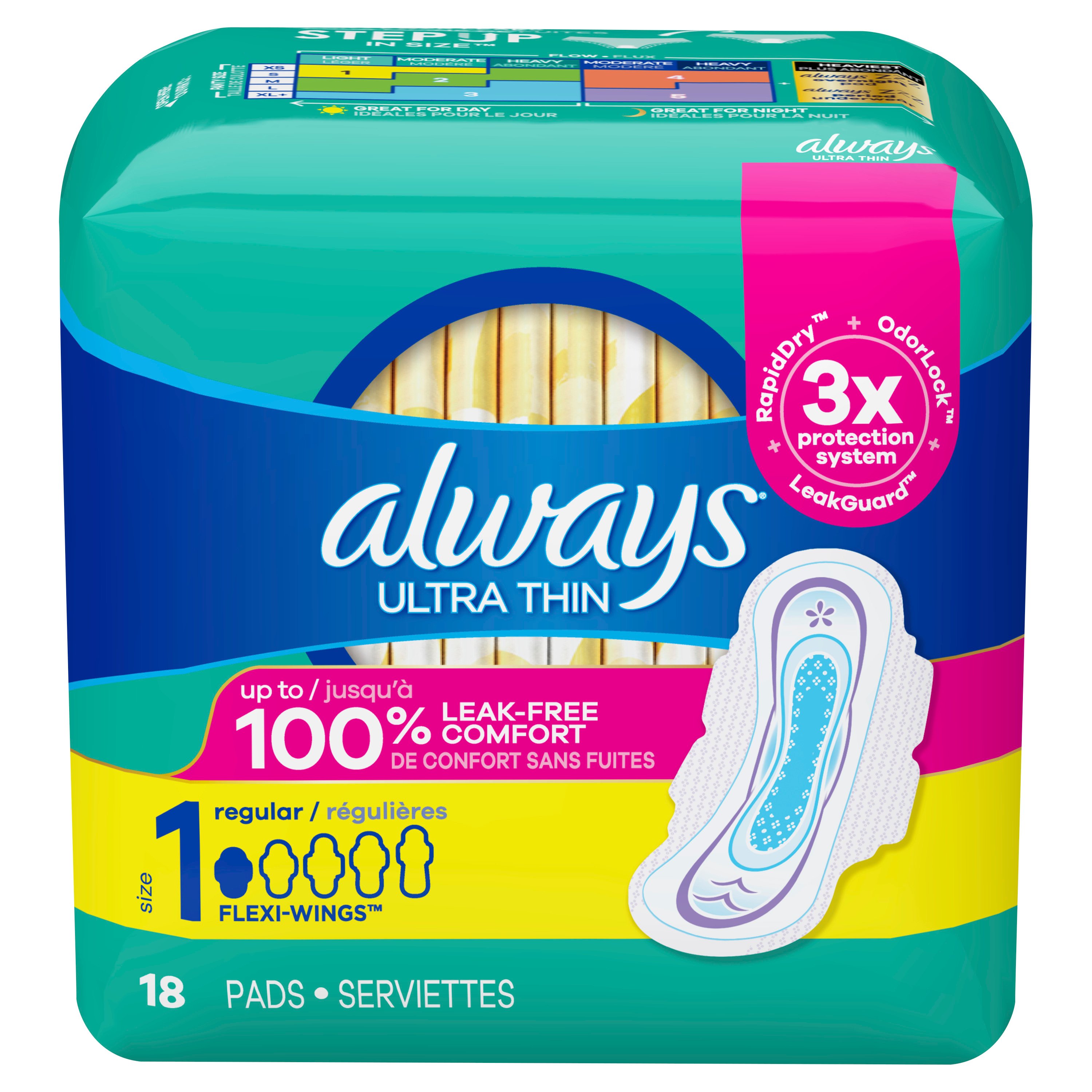 Always Ultra Thin Pads Size 1 Regular With Wings Shop Pads & Liners