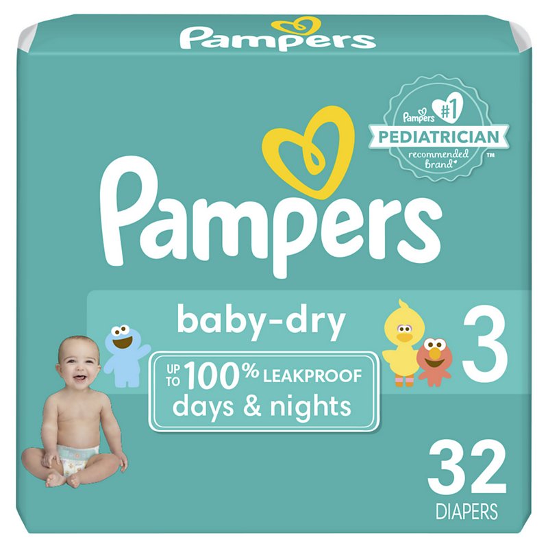 wervelkolom dun Verwachting Pampers Baby-Dry Diapers Size 3 - Shop Diapers & Potty at H-E-B