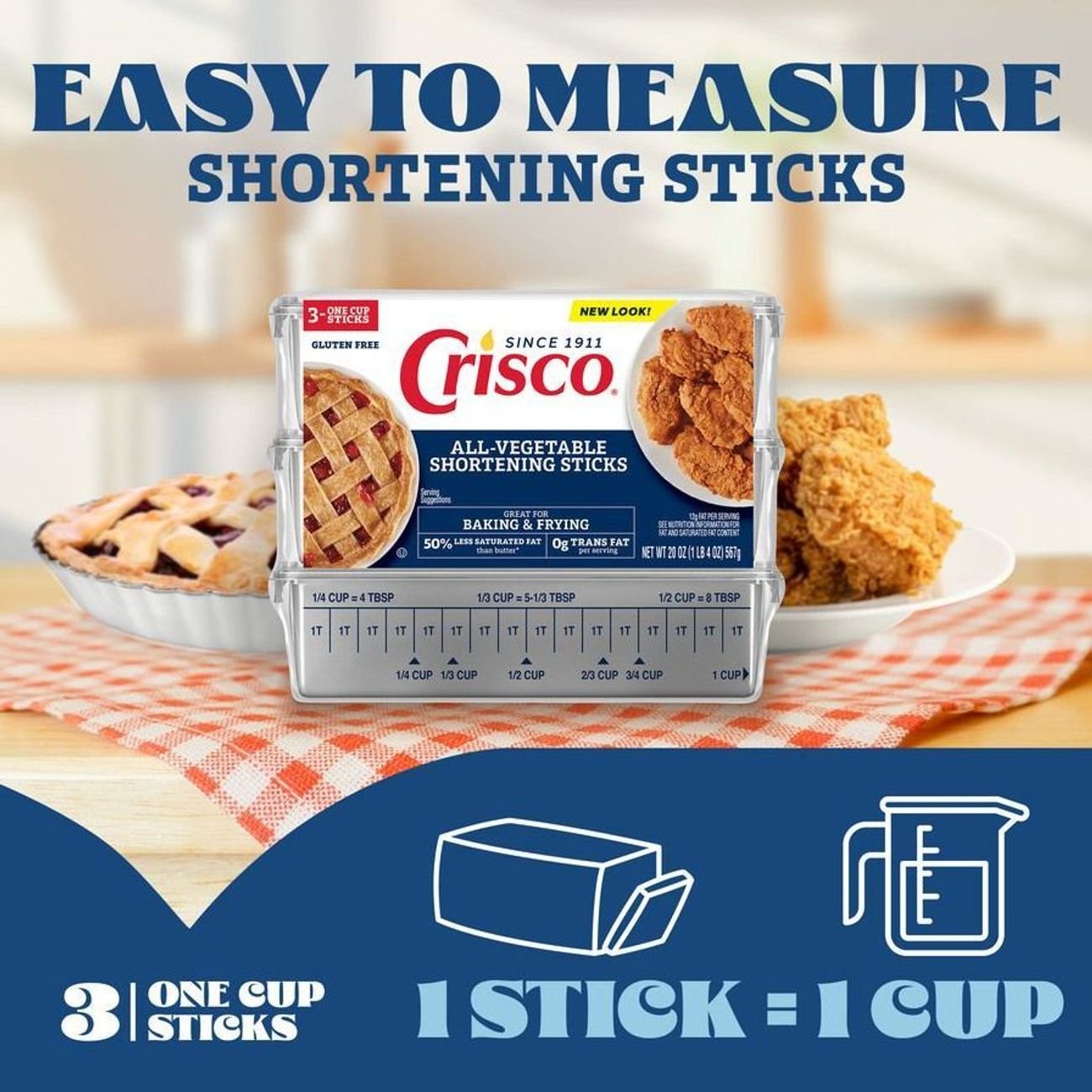 Crisco All-Vegetable Shortening Sticks - Shop Oils at H-E-B
