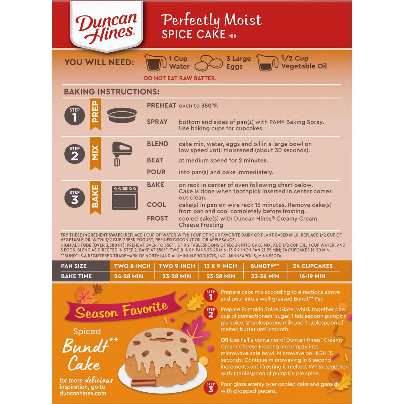 Duncan Hines Signature Perfectly Moist Spice Cake Mix; image 4 of 7