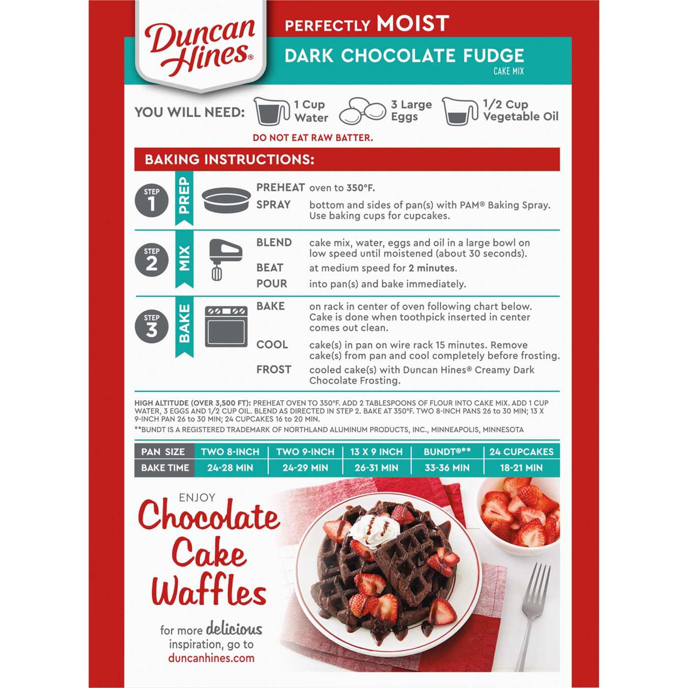 Duncan Hines Perfectly Moist Dark Chocolate Fudge Cake Mix; image 7 of 7