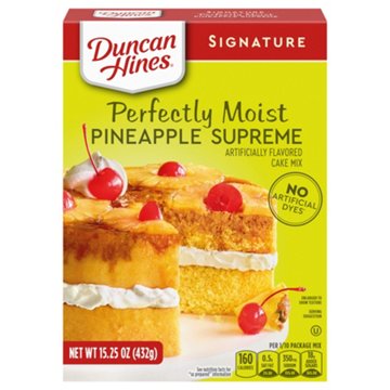 Duncan Hines Signature Perfectly Moist Pineapple Supreme Cake Mix, 15.25 oz