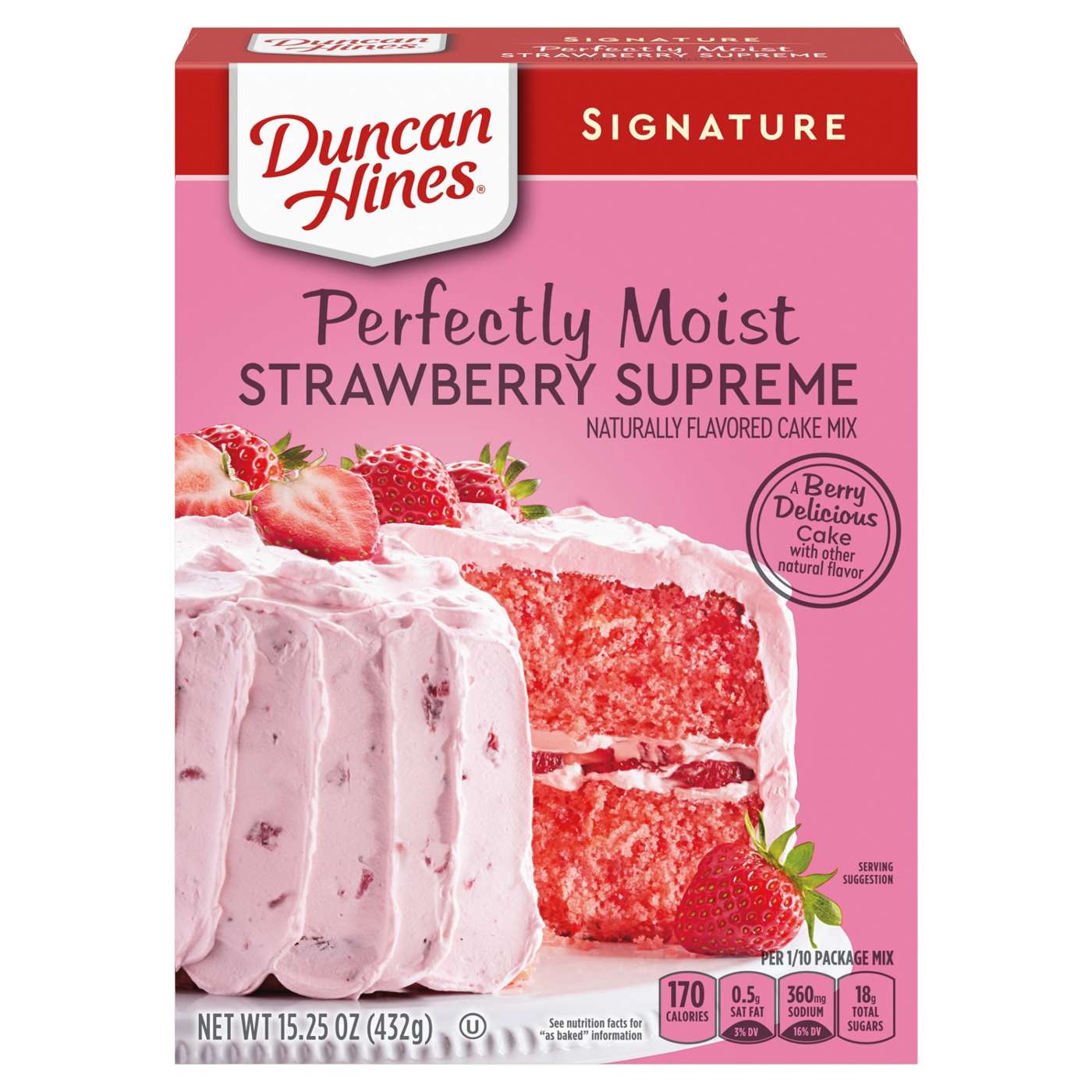 Duncan Hines Signature Perfectly Moist Strawberry Supreme Cake Mix; image 1 of 7