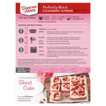 Duncan Hines Signature Perfectly Moist Strawberry Supreme Cake Mix, 15.25 oz