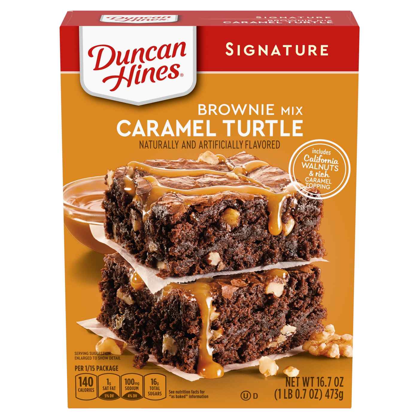 Duncan Hines Signature Caramel Turtle Brownie Mix; image 1 of 7