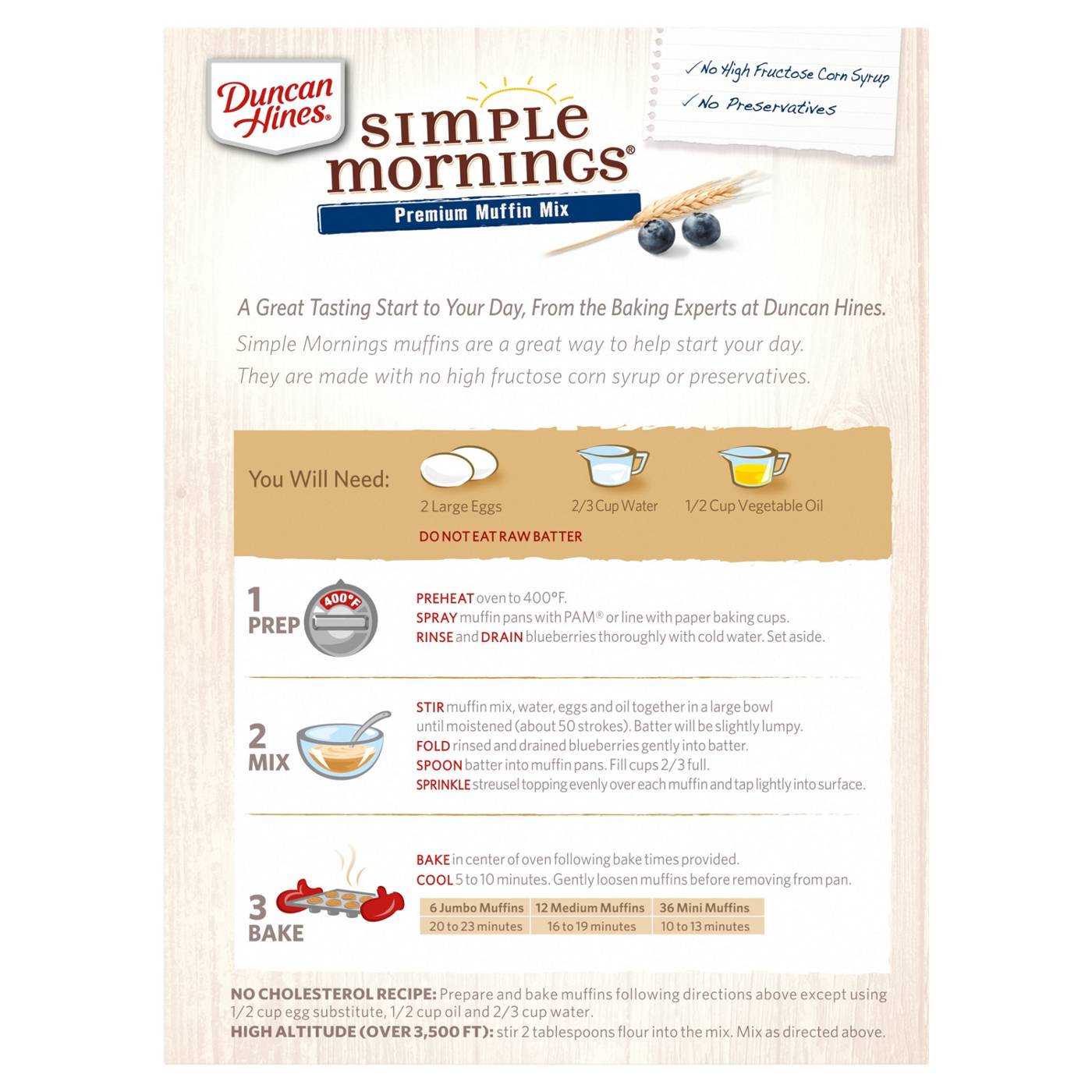 Duncan Hines Simple Mornings Blueberry Streusel Premium Muffin Mix; image 2 of 7