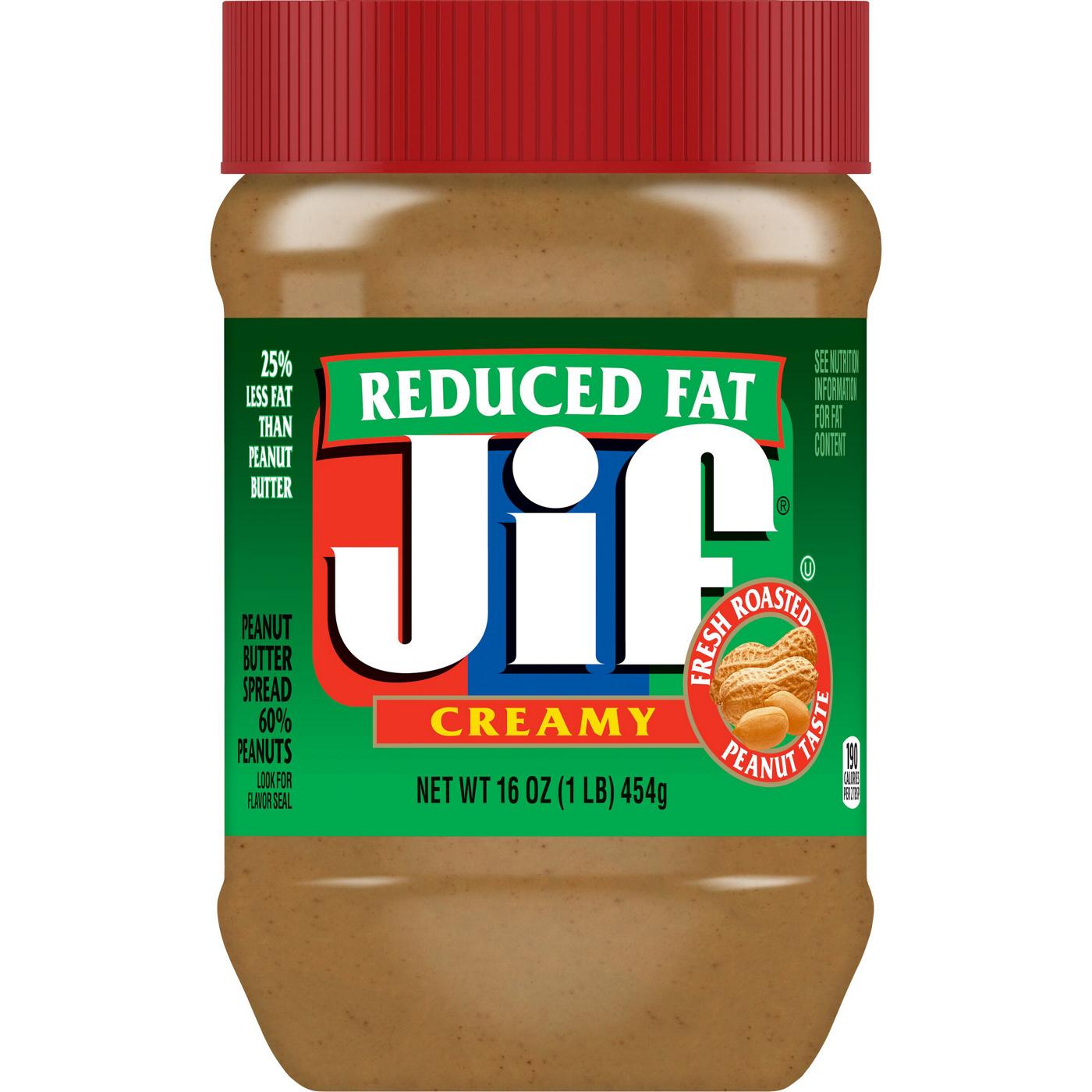 Jif Reduced Fat Creamy Peanut Butter; image 1 of 5