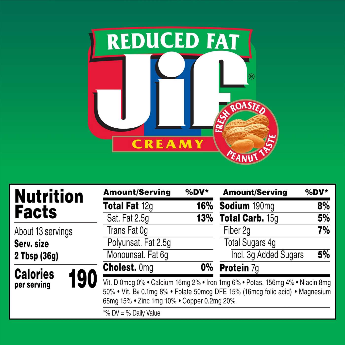 Jif Reduced Fat Creamy Peanut Butter Spread; image 5 of 5
