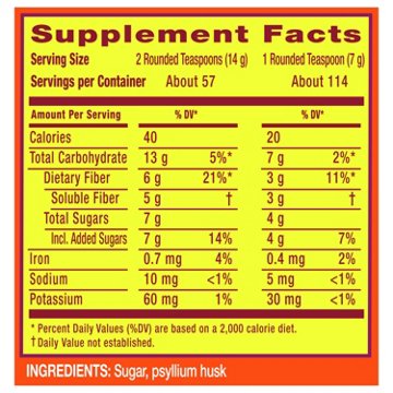 Metamucil Psyllium Husk Powder, 4-in-1 Daily Fiber Supplement with Real Sugar, Original Coarse Texture, Unflavored