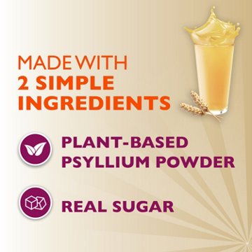Metamucil Psyllium Husk Powder, 4-in-1 Daily Fiber Supplement with Real Sugar, Original Coarse Texture, Unflavored