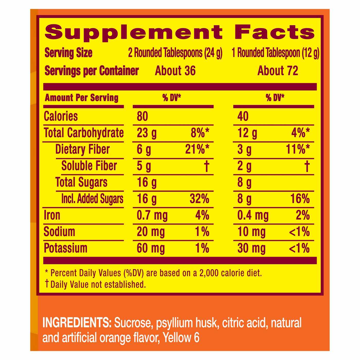 Metamucil 4-in-1 Psyllium Husk Fiber Supplement, Real Sugar, Daily Fiber Powder for Digestive Health, Orange Flavor; image 3 of 6